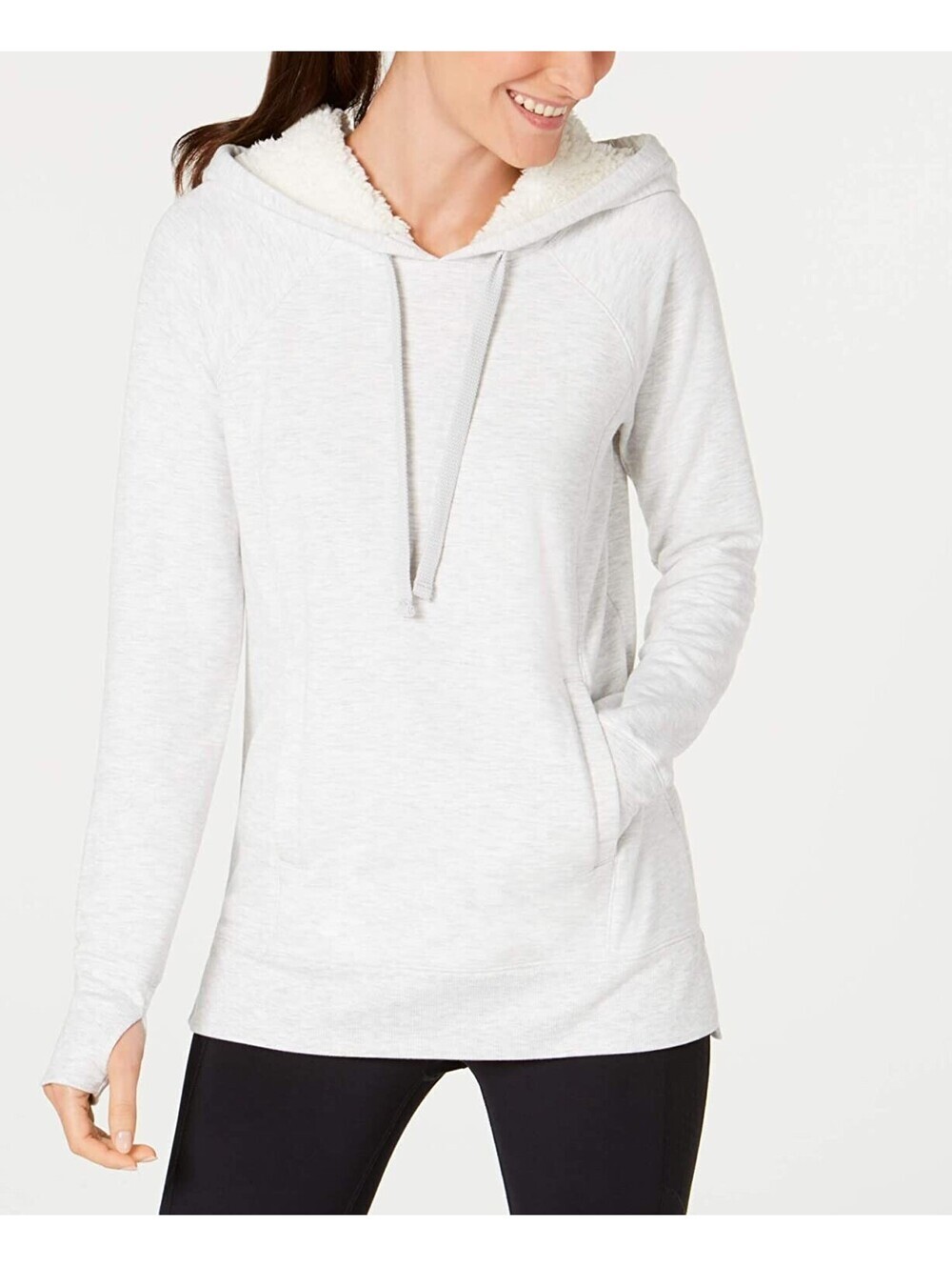 Ideology Womens Activewear Fleece Lined Hoodie Size L